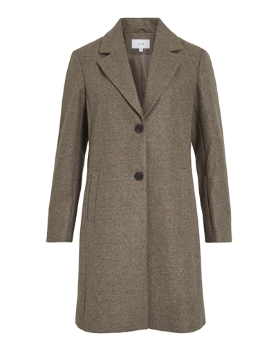 Vila - VIClaudia Button Coat Jakke - Falcon 